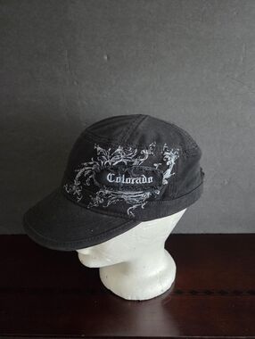 Prairie Mountain Colorado Embroidered Black Men's Cap